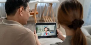 Private and secure telepsychiatry video appointment